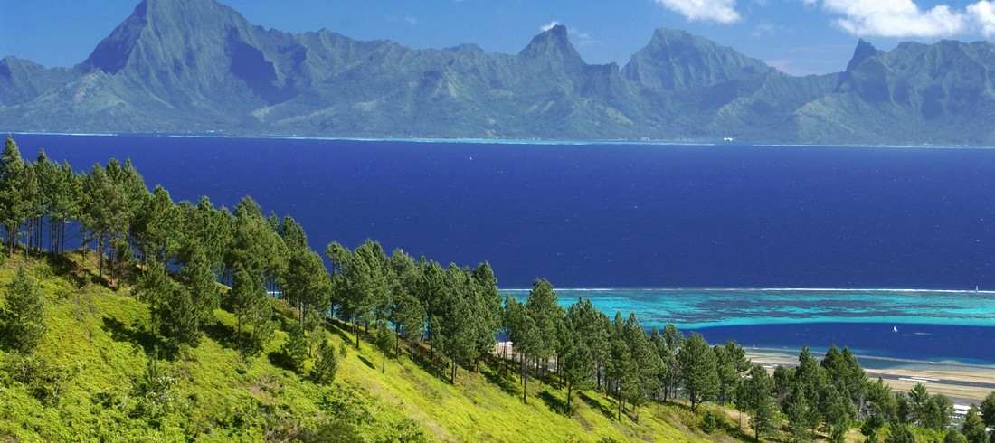 paysage tahiti lagon montagnes